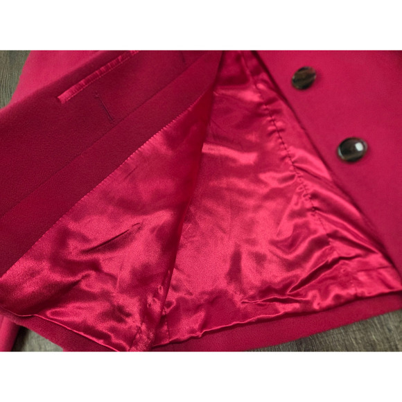 Lands End Raspberry Pink Boucle 4 Button Blazer Size 8 Small Medium Jacket - Picture 2 of 5